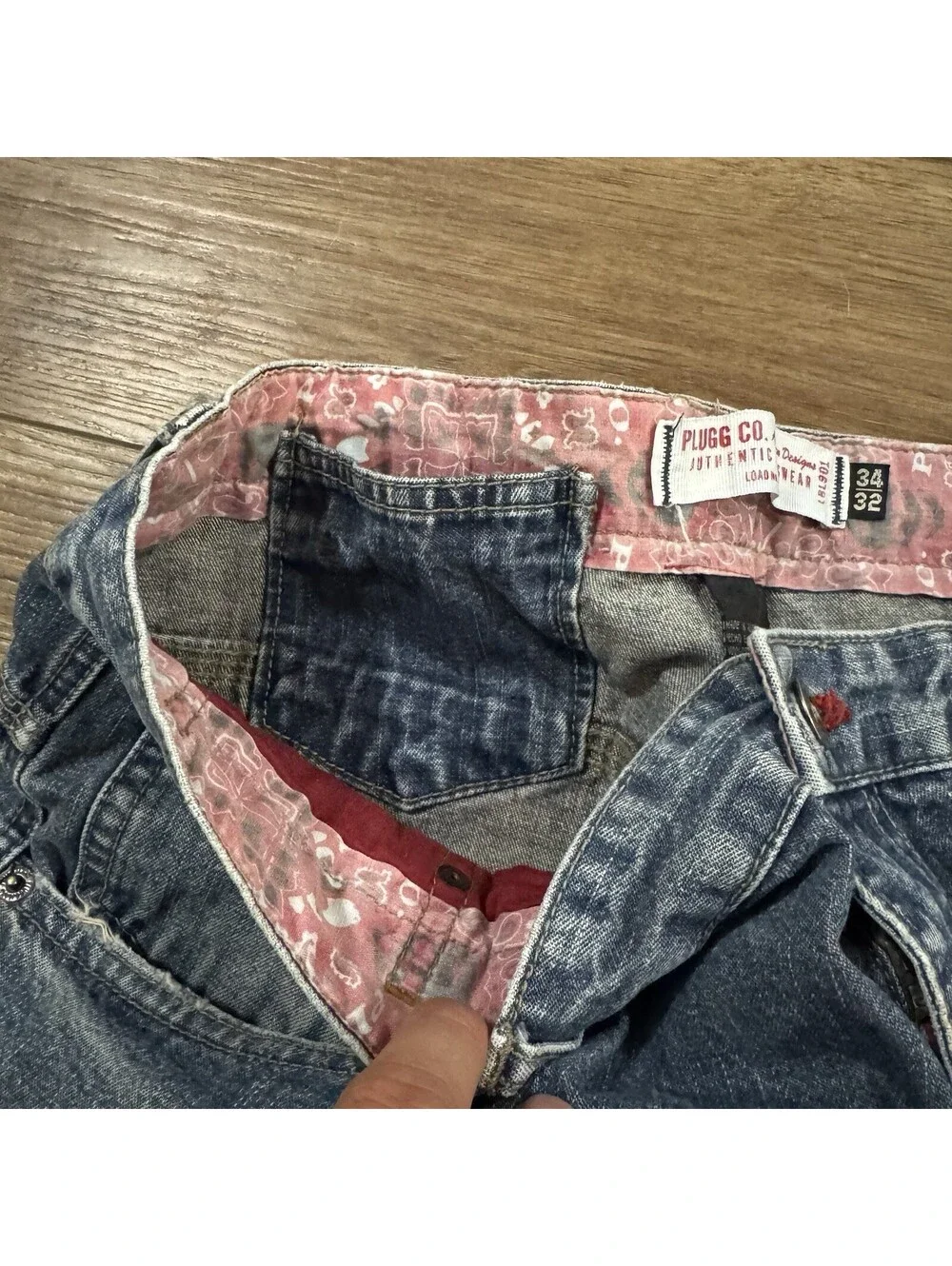 Vtg Plugg Co Baggy Skate Jeans Men 34x32 Blue Y2K Denim